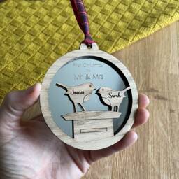 First Christmas As Mr & Mrs Tree Decoration, Newly Weds Couple Bauble, & 1st Christmas - thumbnail 1