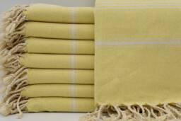 "Turkish Towel, Light Yellow Towel, Hammam Towel, Peshtemal Towels, 40""x70" - thumbnail 1