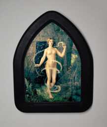Halloween Black Gothic Arch Wooden Framed Picture, George Wilson, Spring Witch, Print, Witchy Wall Hanging - thumbnail 1