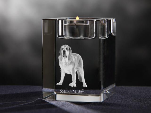 Spanish Mastiff - Crystal Candlestick With Dog, Souvenir, Decoration, Limited Edition, Collection - image 1