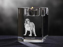 Spanish Mastiff - Crystal Candlestick With Dog, Souvenir, Decoration, Limited Edition, Collection - thumbnail 1
