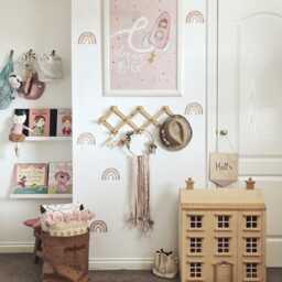 Brown Watercolor Rainbows Fabric Wall Stickers - Removable & Reusable - thumbnail 2