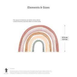 Brown Watercolor Rainbows Fabric Wall Stickers - Removable & Reusable - thumbnail 3
