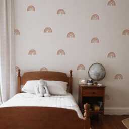 Brown Watercolor Rainbows Fabric Wall Stickers - Removable & Reusable - thumbnail 1