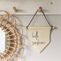 Hello Sunshine Mini Wall Hanging - Pennant Banner Flag Nursery Decor Child's Room - thumbnail 3