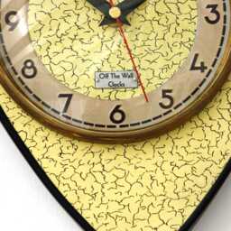 Retro Yellow Wall Clock - 28cm New Handmade Formica Style Mid Century Vintage French Gift Off The Clocks - thumbnail 4