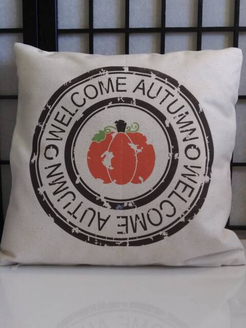 Grunge Fall Pumpkin Pillow