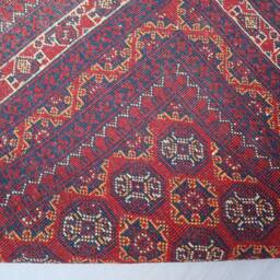 3x5 Orange Red Turkmen Mowri Bukhara Rug, Hand Knotted Wool Afghan Tribal Area Oriental Vintage Rug - Bedroom Traditional - thumbnail 4