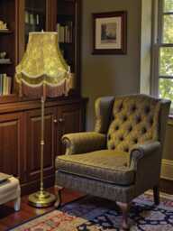 Gold Paisley Fabric Lampshade With Antique Gold Fringe Handmade in The UK For Table & Floor Standard Lamp Shades, Ceiling Lights - thumbnail 1