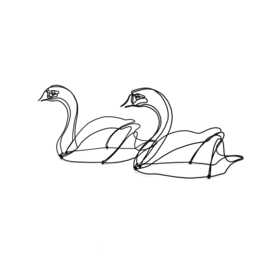 Swan Wire Sculpture Pair Steel Art By Bud Bullivant - thumbnail 3