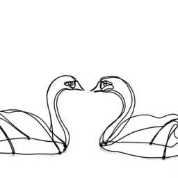 Swan Wire Sculpture Pair Steel Art By Bud Bullivant - thumbnail 2