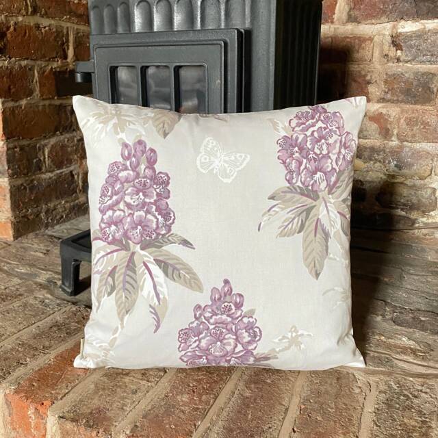 559. Ashley Wilde Ascot Floral Purple 100% Cotton Cushion Cover. Various Sizes