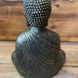 Stone Garden Gold Fancy Resting Buddha Statue Hand Cast Ornament - thumbnail 4