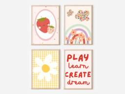 Bright Prints For Kids Perfect A Playroom, Nursery Or Bedroom - Unframed - thumbnail 1