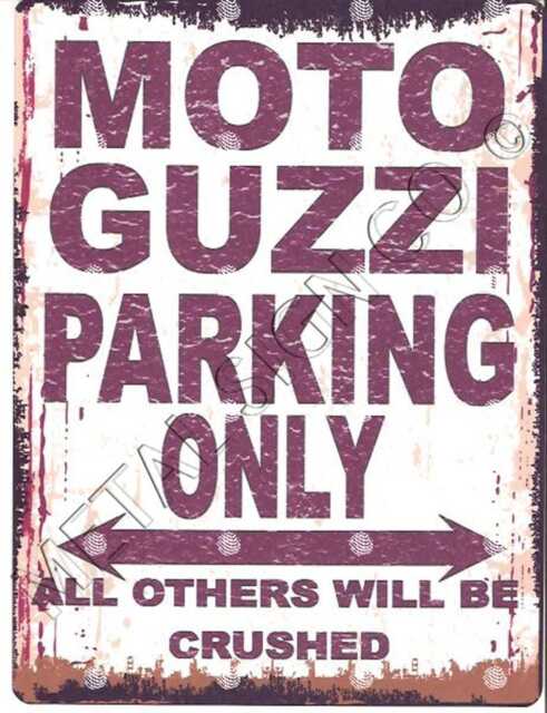 Moto Guzzi Parking Only Metal Sign Retro Man Cave Decor