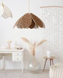 Double Flower Pendant Light - Leopard & Gold