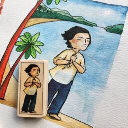 st Lorenzo Ruiz Patron Saint Block With Gift Bag // Filipino Of Migrant Workers, Altar Servers, & The Poor Catholic Toys - thumbnail 2