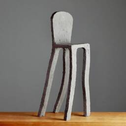 Sculpture. Ceramic. Chair. 33 cm. Anthracite. Gift. Art Object. Decoration. Figure - thumbnail 4