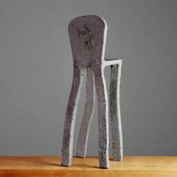Sculpture. Ceramic. Chair. 33 cm. Anthracite. Gift. Art Object. Decoration. Figure - thumbnail 2