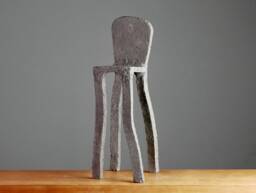 Sculpture. Ceramic. Chair. 33 cm. Anthracite. Gift. Art Object. Decoration. Figure