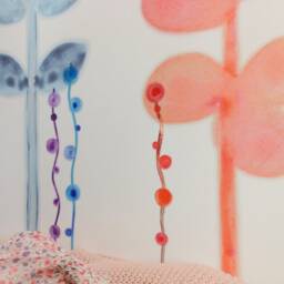 Wall Decal Flower, Aura Meadow Collection - Green Flower Bedroom D??cor, Playroom Floral By Easysweethome - thumbnail 4