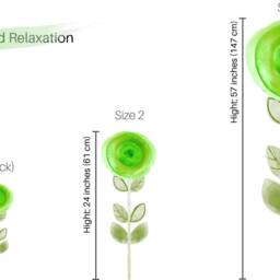 Wall Decal Flower, Aura Meadow Collection - Green Flower Bedroom D??cor, Playroom Floral By Easysweethome - thumbnail 2