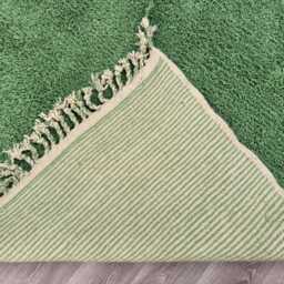 Green Beni Ourain Moroccan Rug - Handmade Berber Wool Carpet, Abstract Tribal Area For Modern Boho Living Room - thumbnail 4