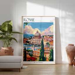 Rome Travel Poster Vintage Italian Art Print - thumbnail 3
