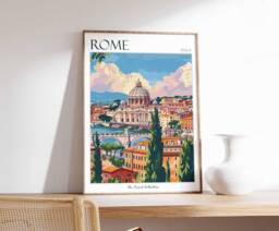 Rome Travel Poster Vintage Italian Art Print - thumbnail 1