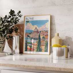 Rome Travel Poster Vintage Italian Art Print - thumbnail 2