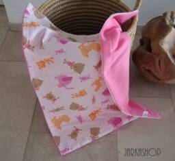Baby Blanket Elephant Pink - Beige Yellow, Crawling Blanket, Cuddly Stroller Wrap Pad For On The Go - thumbnail 1
