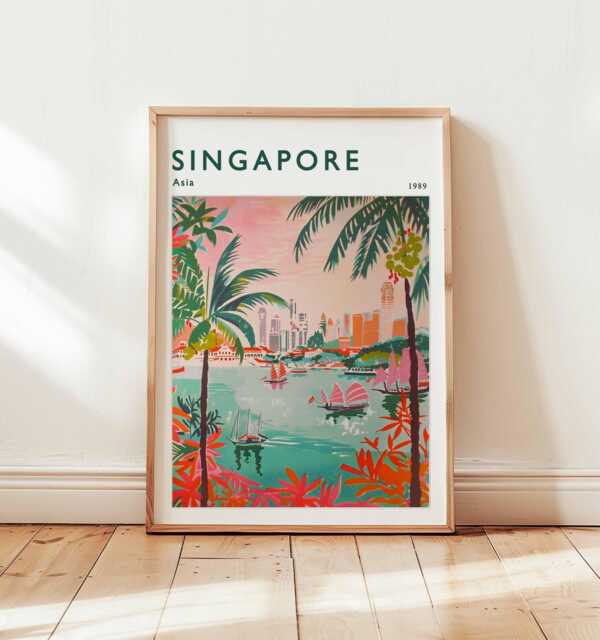Singapore Travel Poster Asia Cityscape Wall Art - image 1