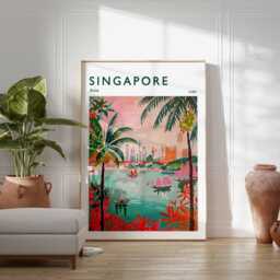 Singapore Travel Poster Asia Cityscape Wall Art - thumbnail 2