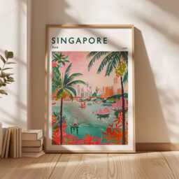 Singapore Travel Poster Asia Cityscape Wall Art - thumbnail 3