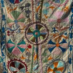 Handmade Suzani Cotton Throw Blanket - Colorful Embroidered Boho Home Decor - thumbnail 2