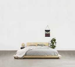 Ototo.10 Bed With A Headboard, Plywood Bed, Minimalist Scandinavian Bed