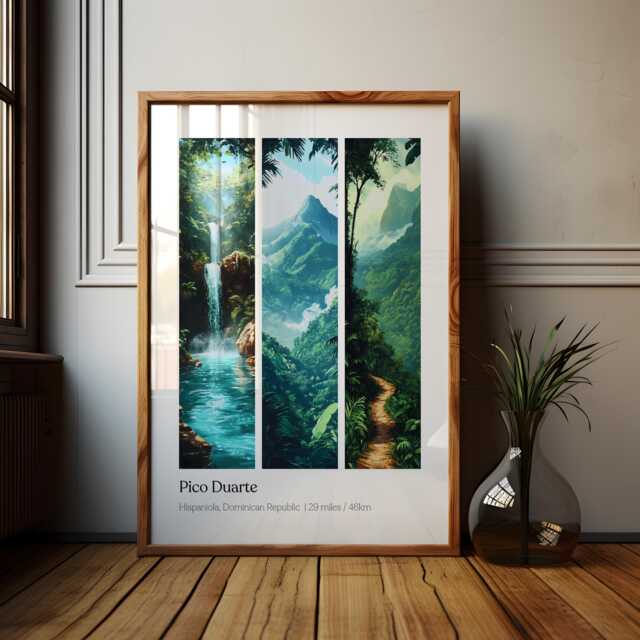 Pico Duarte Hike Poster Dominican Republic Souvenir Art Print - image 1