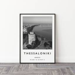 Thessaloniki Travel Print Black & White Greece Poster - thumbnail 3