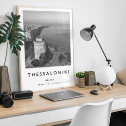 Thessaloniki Travel Print Black & White Greece Poster - thumbnail 2