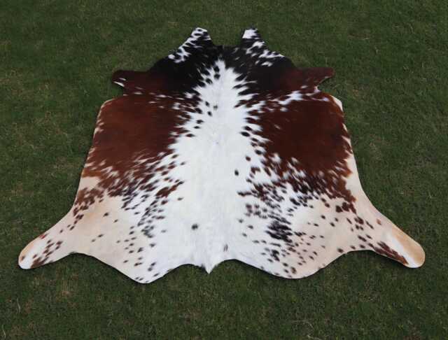 Brown & White Cowhide With Hair On Luxury Genuine Skin Rug For Western Home Decor Large Cow Floor Area - image 1