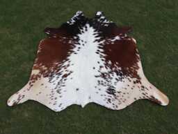 Brown & White Cowhide With Hair On Luxury Genuine Skin Rug For Western Home Decor Large Cow Floor Area - thumbnail 1
