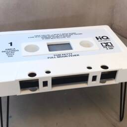 Cassette Tape End Plywood Coffee Table With Metal Legs - Cassette Home D??cor Audio Tape Wood Furniture Table - thumbnail 4