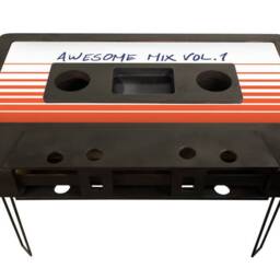 Cassette Tape End Plywood Coffee Table With Metal Legs - Cassette Home D??cor Audio Tape Wood Furniture Table - thumbnail 3