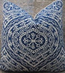 3Bm Designer Pillow Cover, Ria, Jacquard, Navy - thumbnail 1