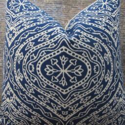 3Bm Designer Pillow Cover, Ria, Jacquard, Navy - thumbnail 4