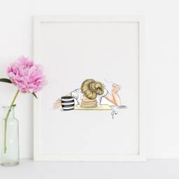 Art Print Pancakes - Fashion Illustration Print(Fashion - Fashion Sketch Print- Wall Decor By Melsy's Illustrations - thumbnail 2