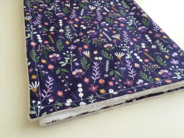 Floral Baby Blanket Purple Cuddle Fabric, Newborn Gift - image 1