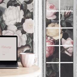 Flower Fields Removable Wallpaper, Vintage Floral Arch Peel & Stick Wall Mural - thumbnail 2