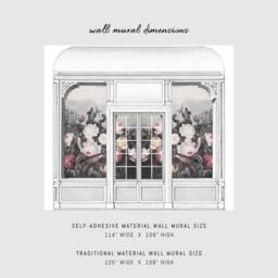Flower Fields Removable Wallpaper, Vintage Floral Arch Peel & Stick Wall Mural - thumbnail 3