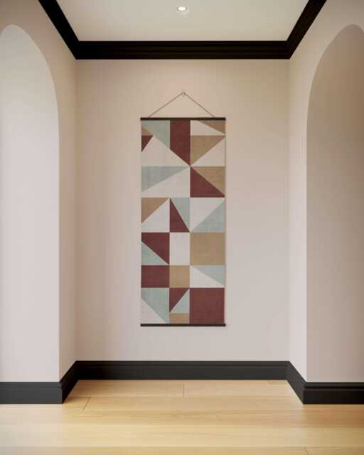 Geometric Triangle & Square Tapestry - Wall Hanging Unique Art - image 1